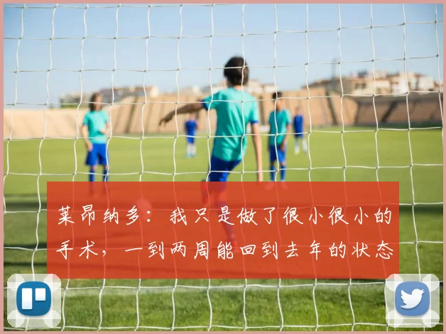 莱昂纳多：我只是做了很小很小的手术，一到两周能回到去年的状态
